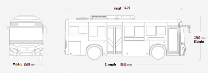 حافلة كهربائية نقية بطول 8 أمتار ذات مساحة واسعة 2